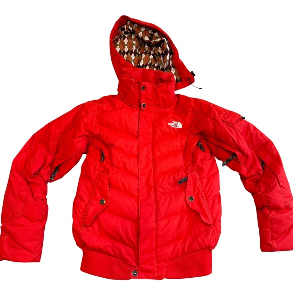 Vintage The North Face Gotham Jacket Women’s XS Red Puffer Argyle Y2K Snow Bunny - Picture 2 of 9